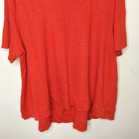 Chico's 100% Linen Knit Top Tee Tiered Short Sleeve - Picture 3 of 10